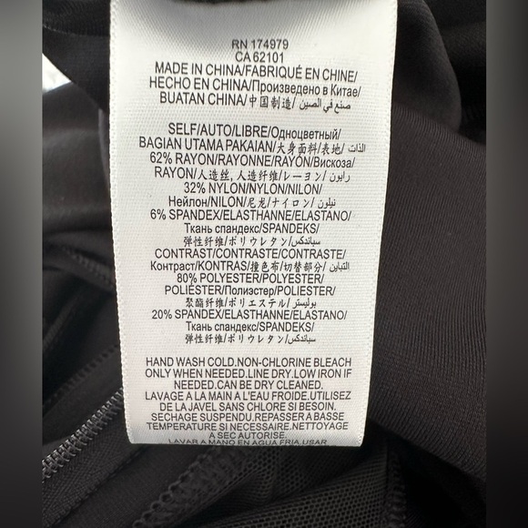 BCBG Maxazria Midi Black Body-Con long Sleeve dress size XXS sheer detail - Picture 5 of 6